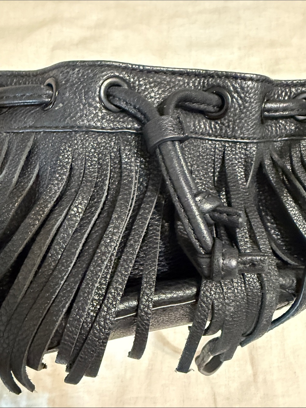 Black Fringe Crossbody Bag - Women's Shoulder Bag - Picture 5 of 7